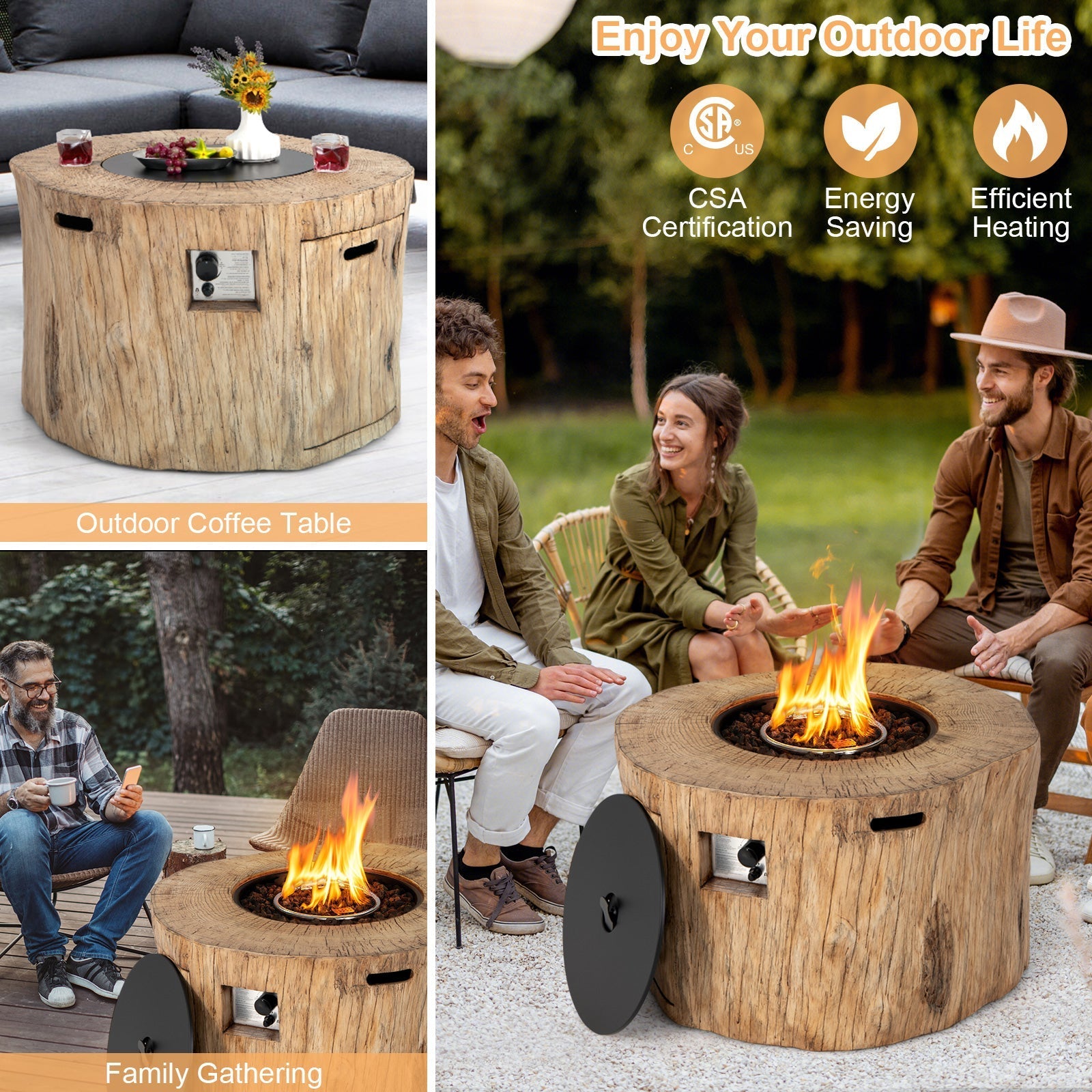 DirectDeals 40" Round Propane Gas Fire Pit Table