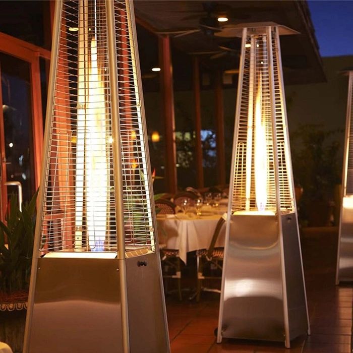 89" Tower Flame Patio Heater- Dark Brown Wicker
