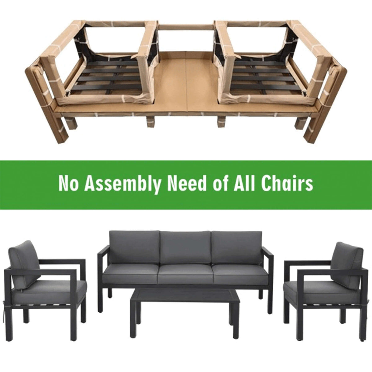 4-Piece Outdoor Patio Furniture Set for Backyard & Poolside