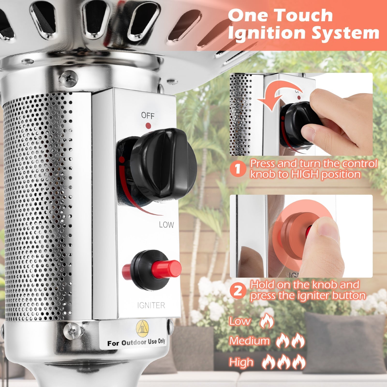 DirectDeals 50,000 BTU Propane Patio Heater with Round Table