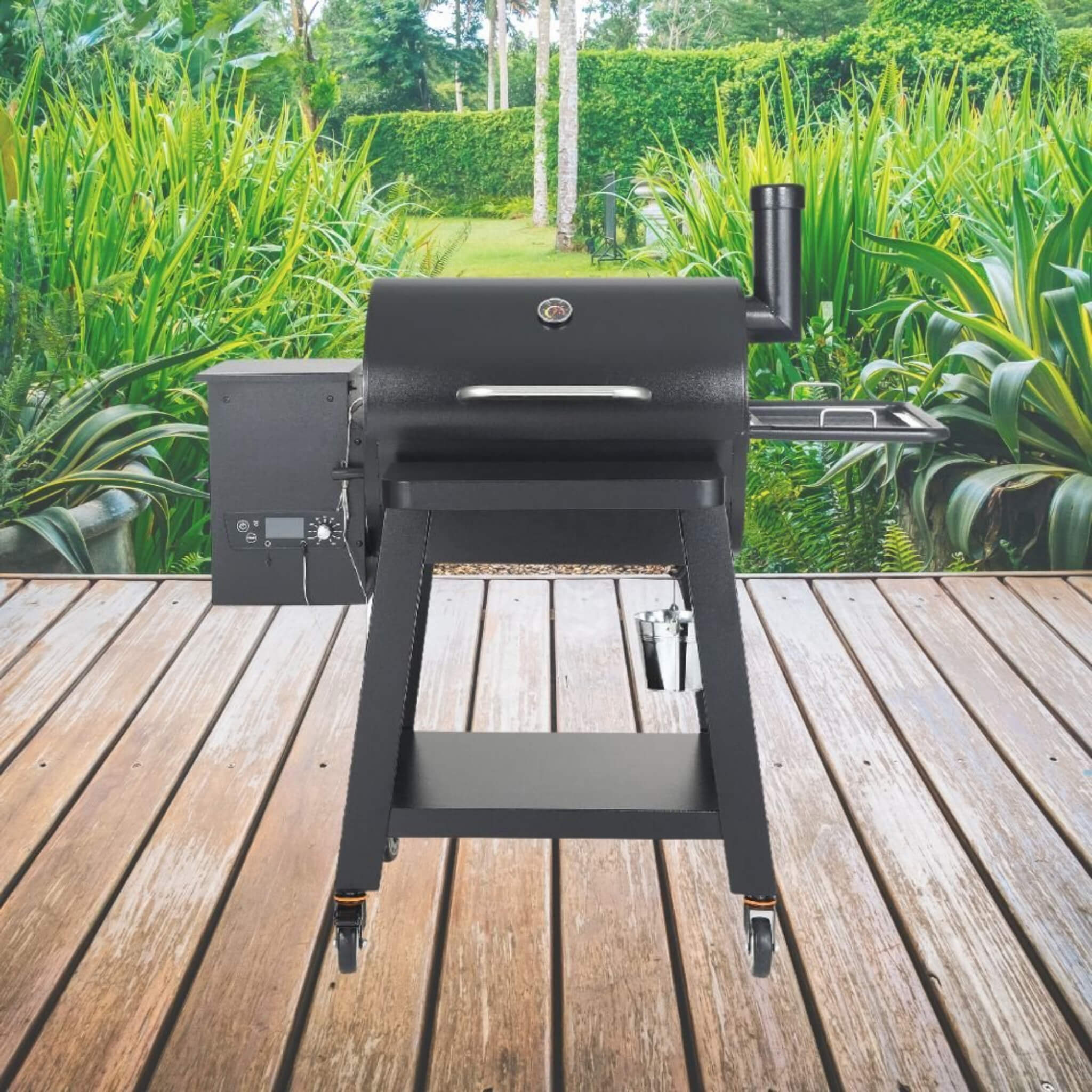 Saksby 53" Heavy Duty Portable Wood Pellet BBQ Grill with Cart