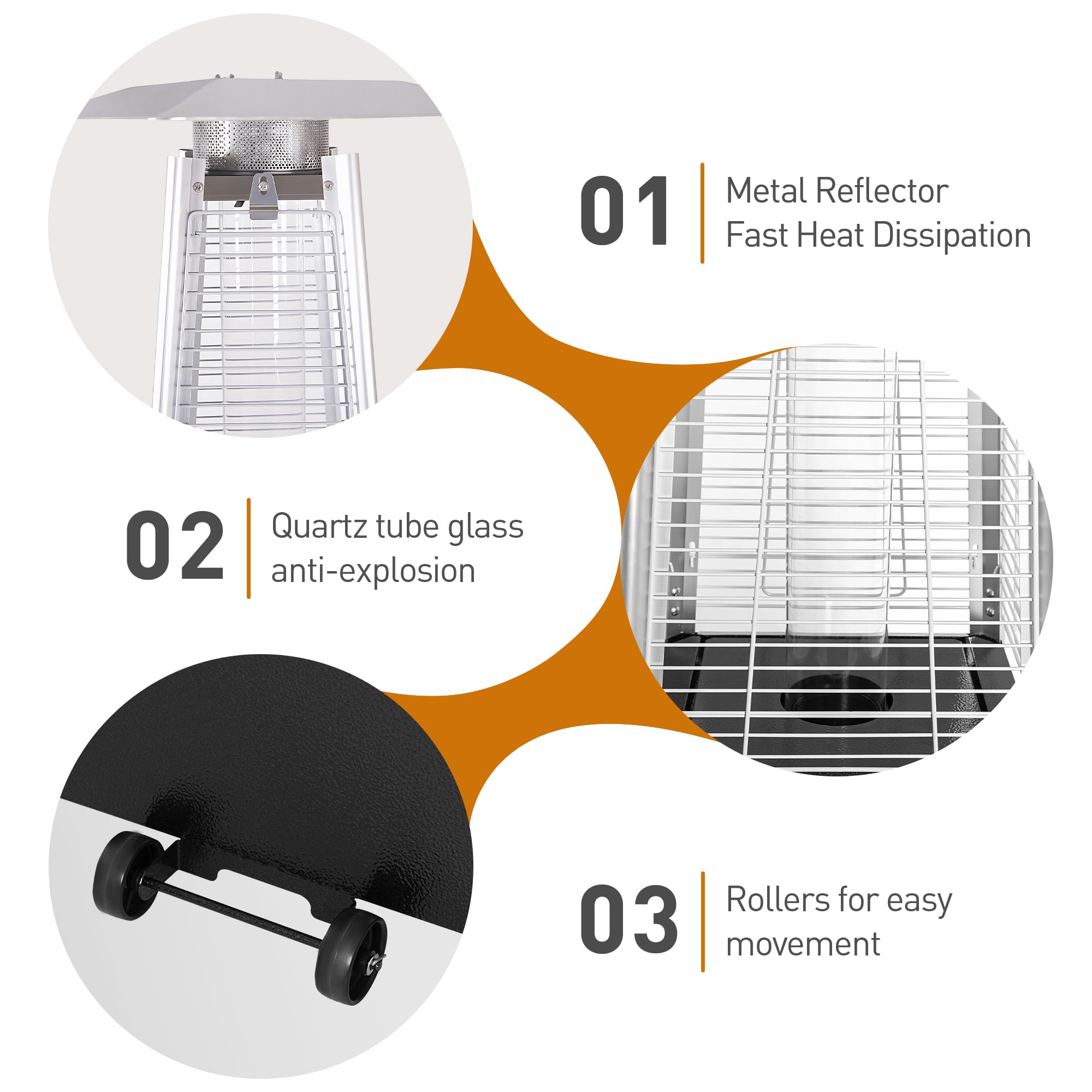 48,000 BTU Stainless Steel Propane Patio Heater