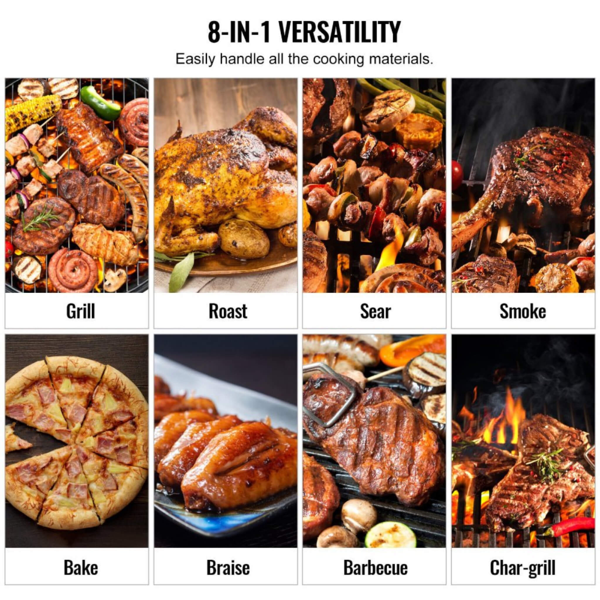 Saksby 62" Heavy Duty Portable Wood Pellet BBQ Grill with Cart
