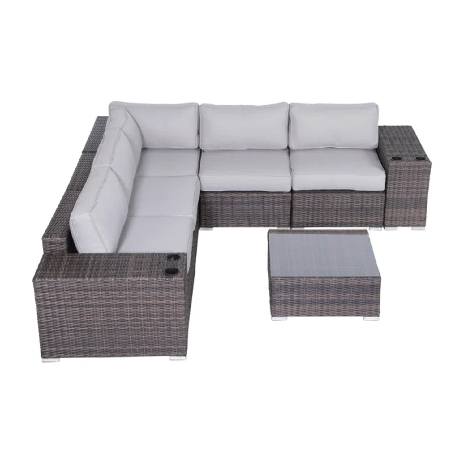 4-Piece HDPE Wicker Patio Furniture Set