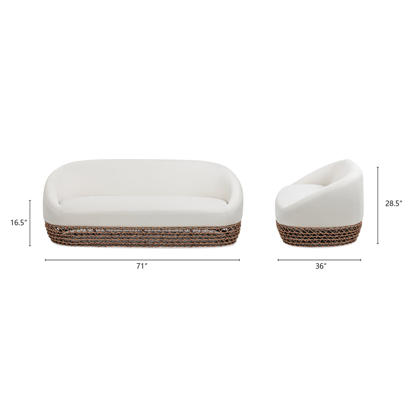 Willow 71" Woven Patio Deep Seating Sofa