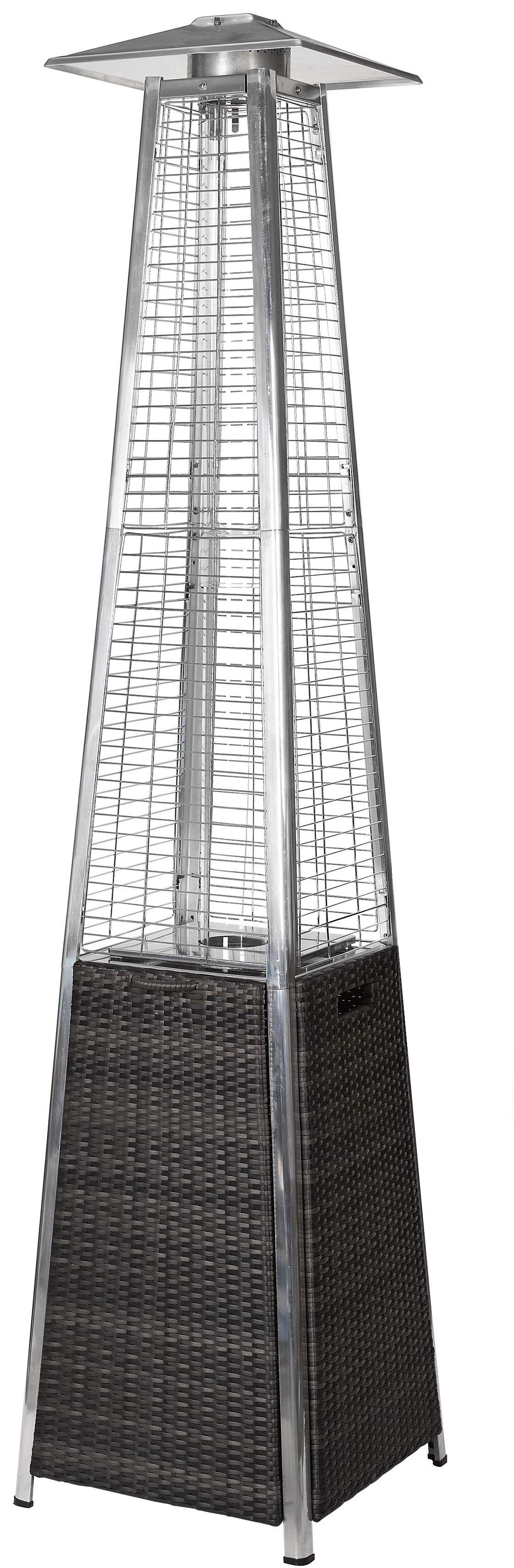 89" Tower Flame Propane Patio Heater - Black & Grey Wicker (41,000 BTU)