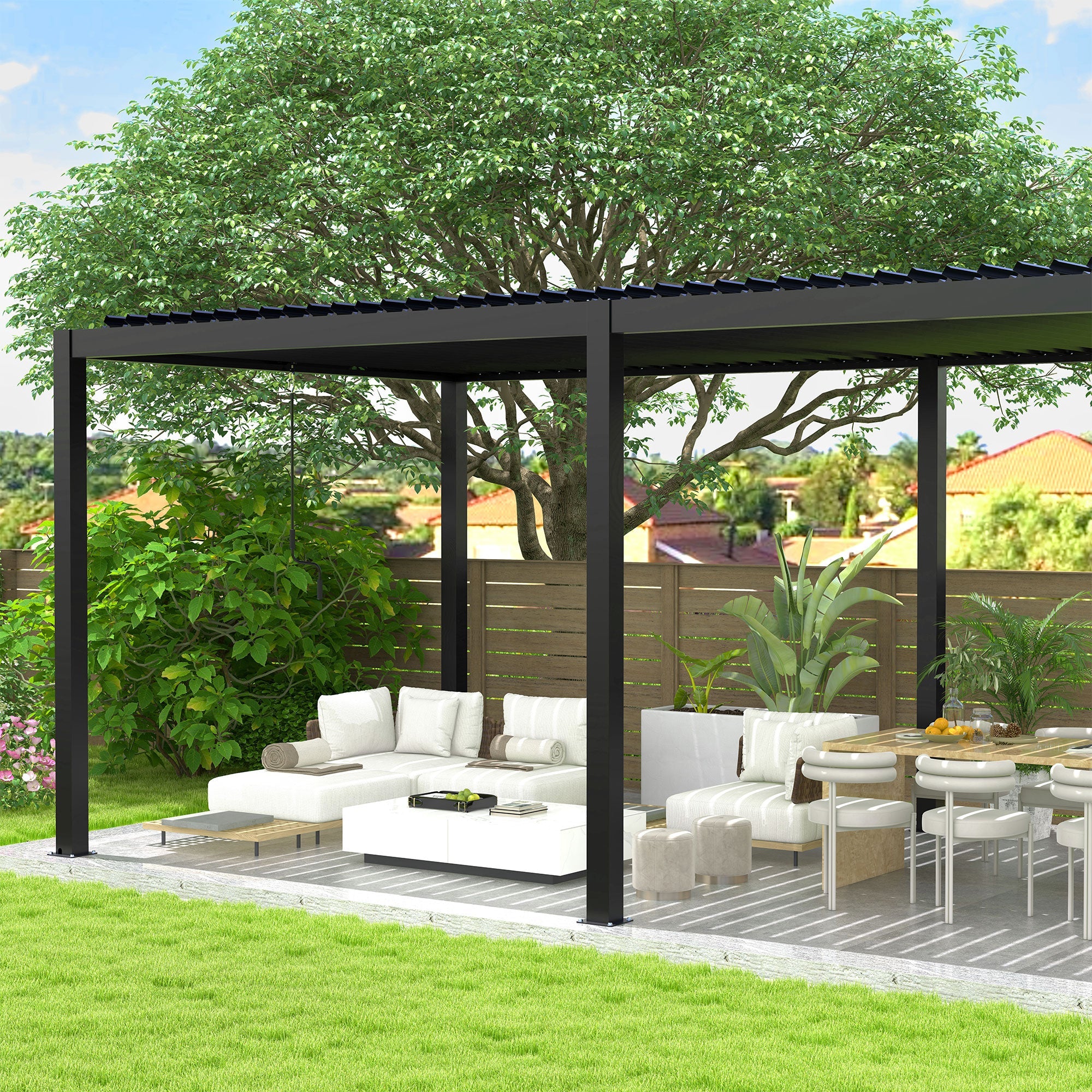 8640E Louver Pergola 10x19FT