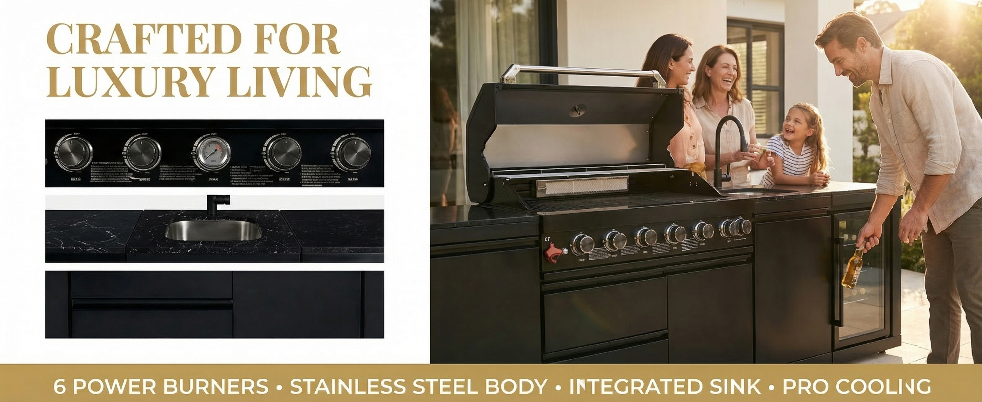 98" Stainless Steel Gas Outdoor Kitchen