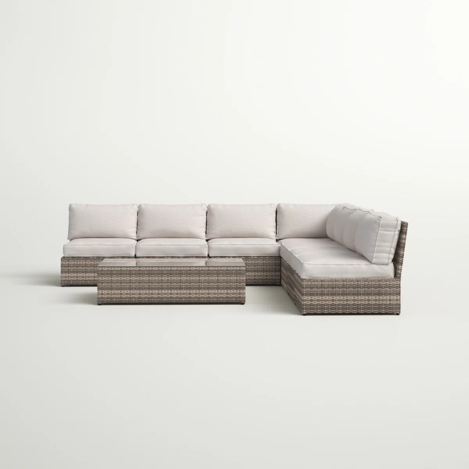 6-Piece Wicker Patio Seating Group – Mixed Gray