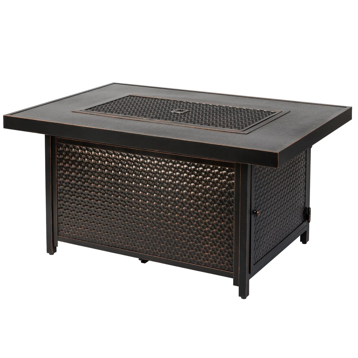 Weyland Rectangle Aluminum Gas Fire Pit Table — 55,000 BTU