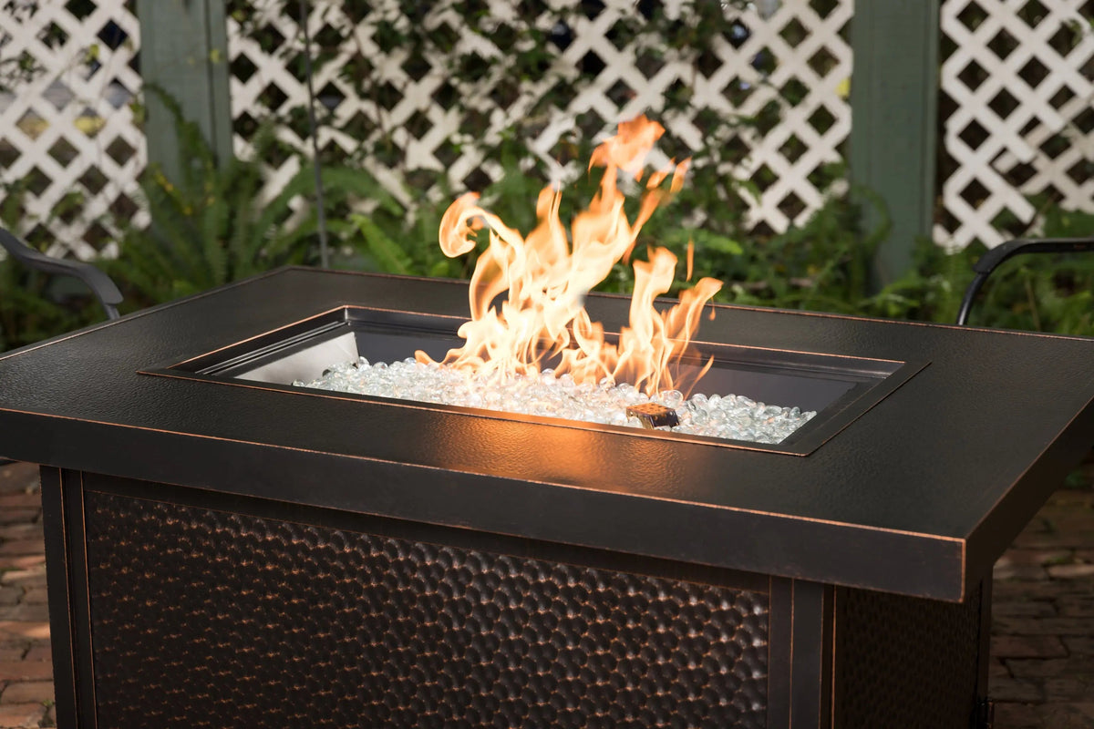 Weyland Rectangle Aluminum Gas Fire Pit Table — 55,000 BTU
