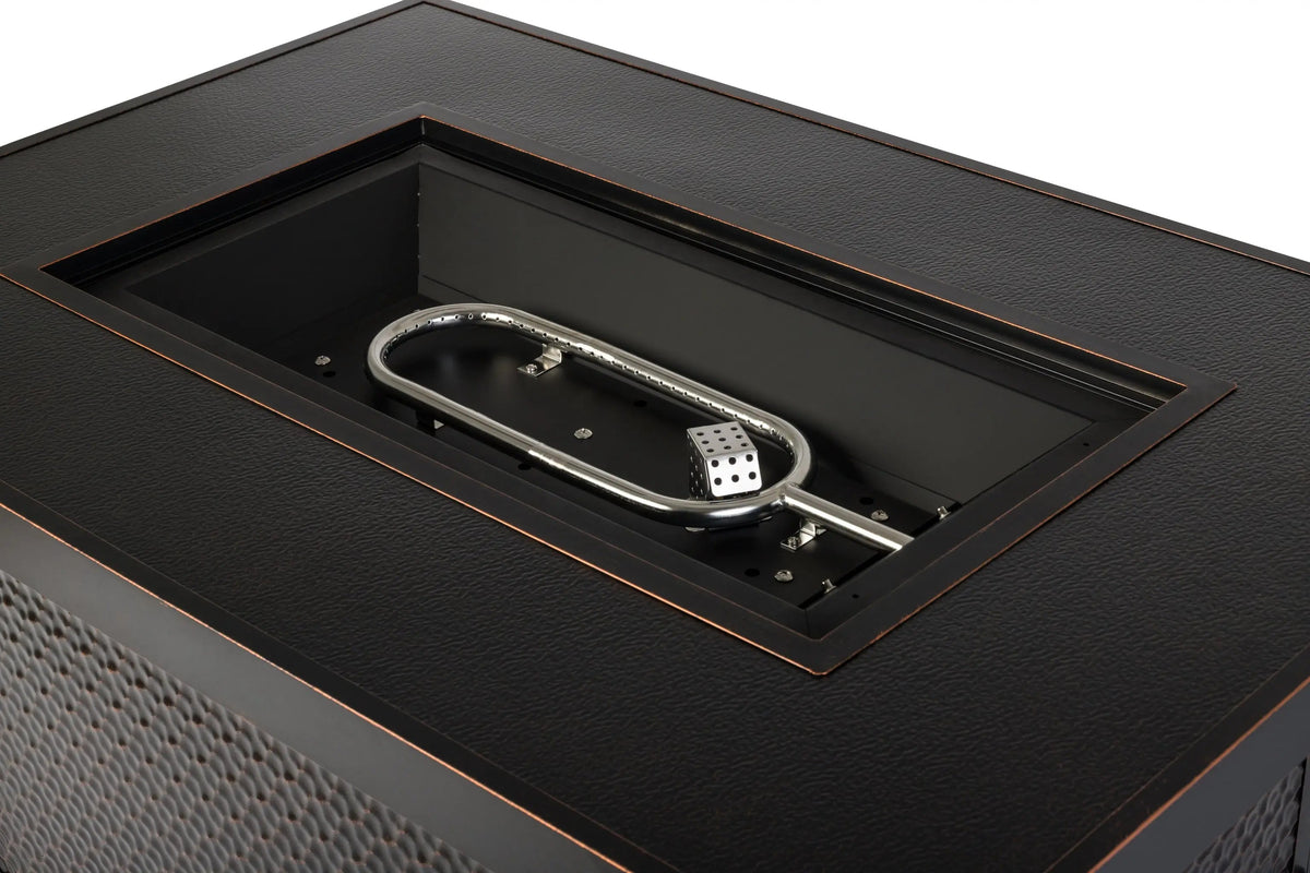 Weyland Rectangle Aluminum Gas Fire Pit Table — 55,000 BTU