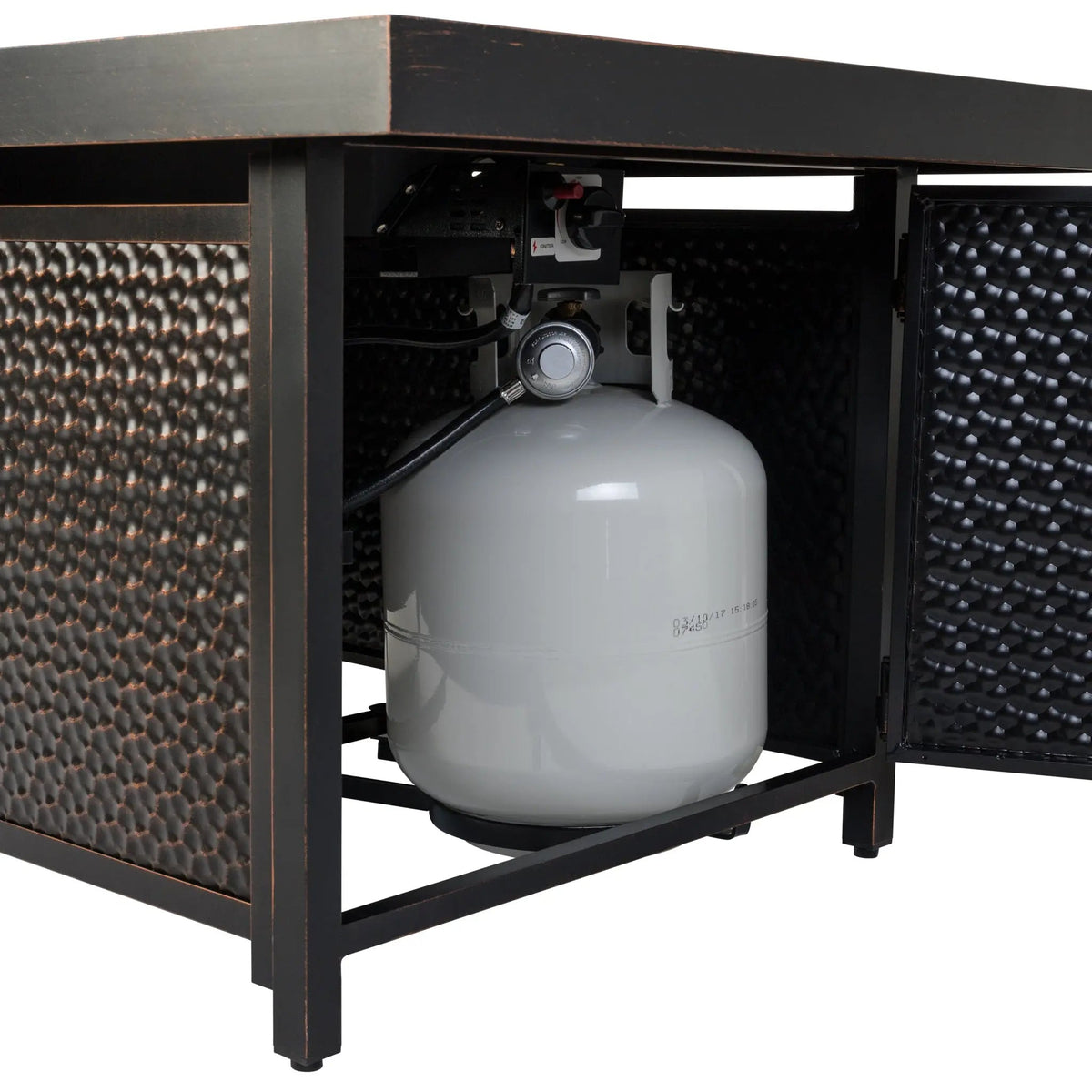 Weyland Rectangle Aluminum Gas Fire Pit Table — 55,000 BTU