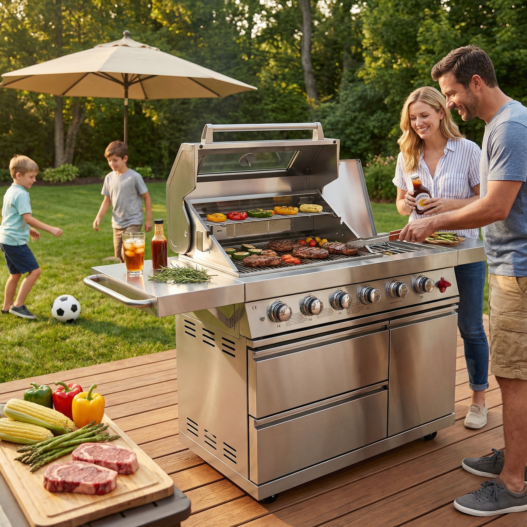 6-Burner SS304 Stainless Steel Outdoor Gas Grill