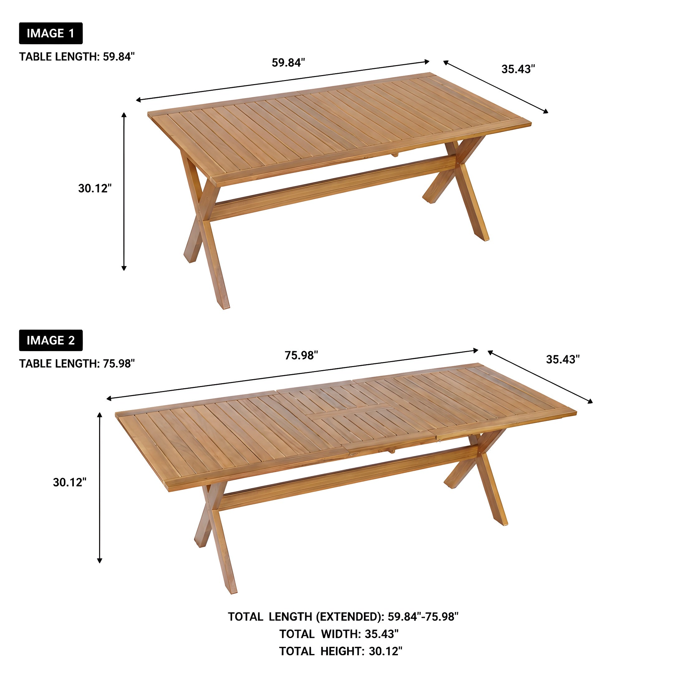 7-Piece Acacia Wood Outdoor Dining Set with Cushions