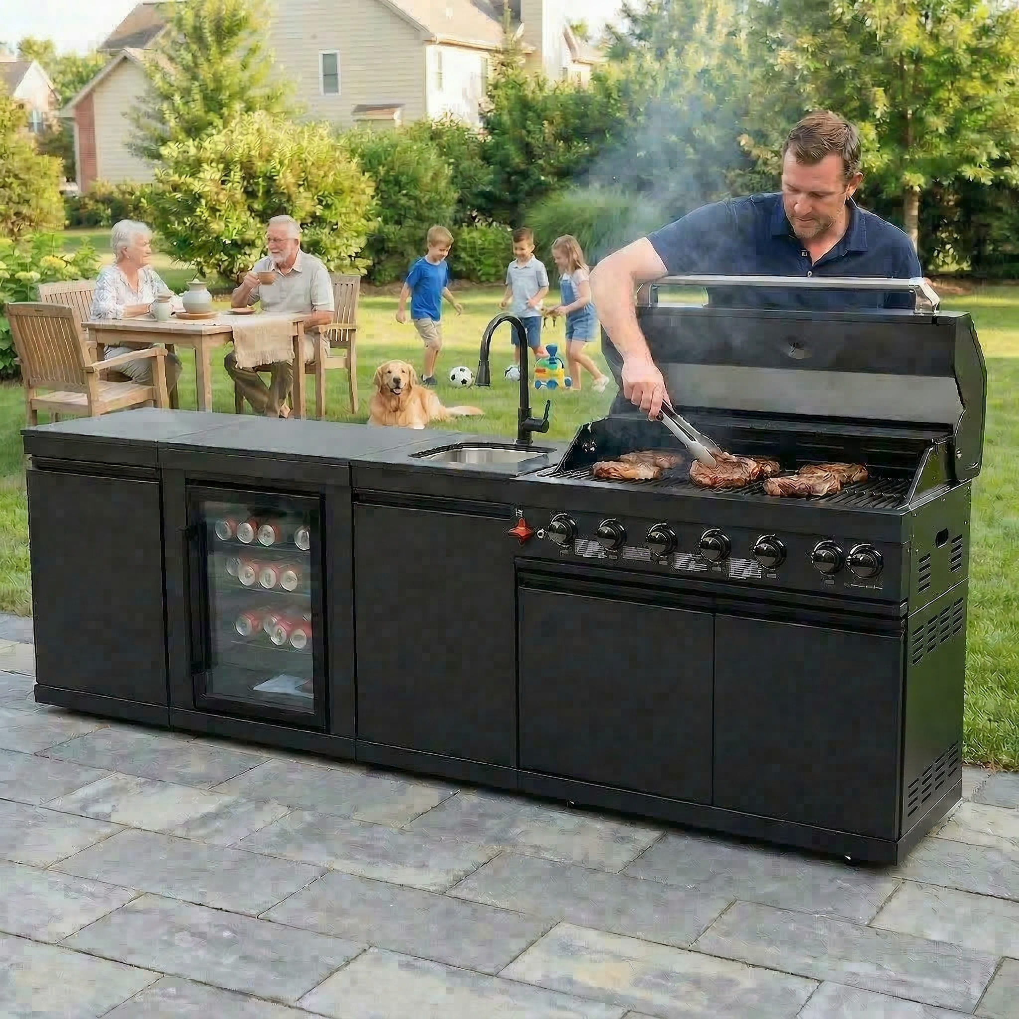 98" Stainless Steel Gas Outdoor Kitchen