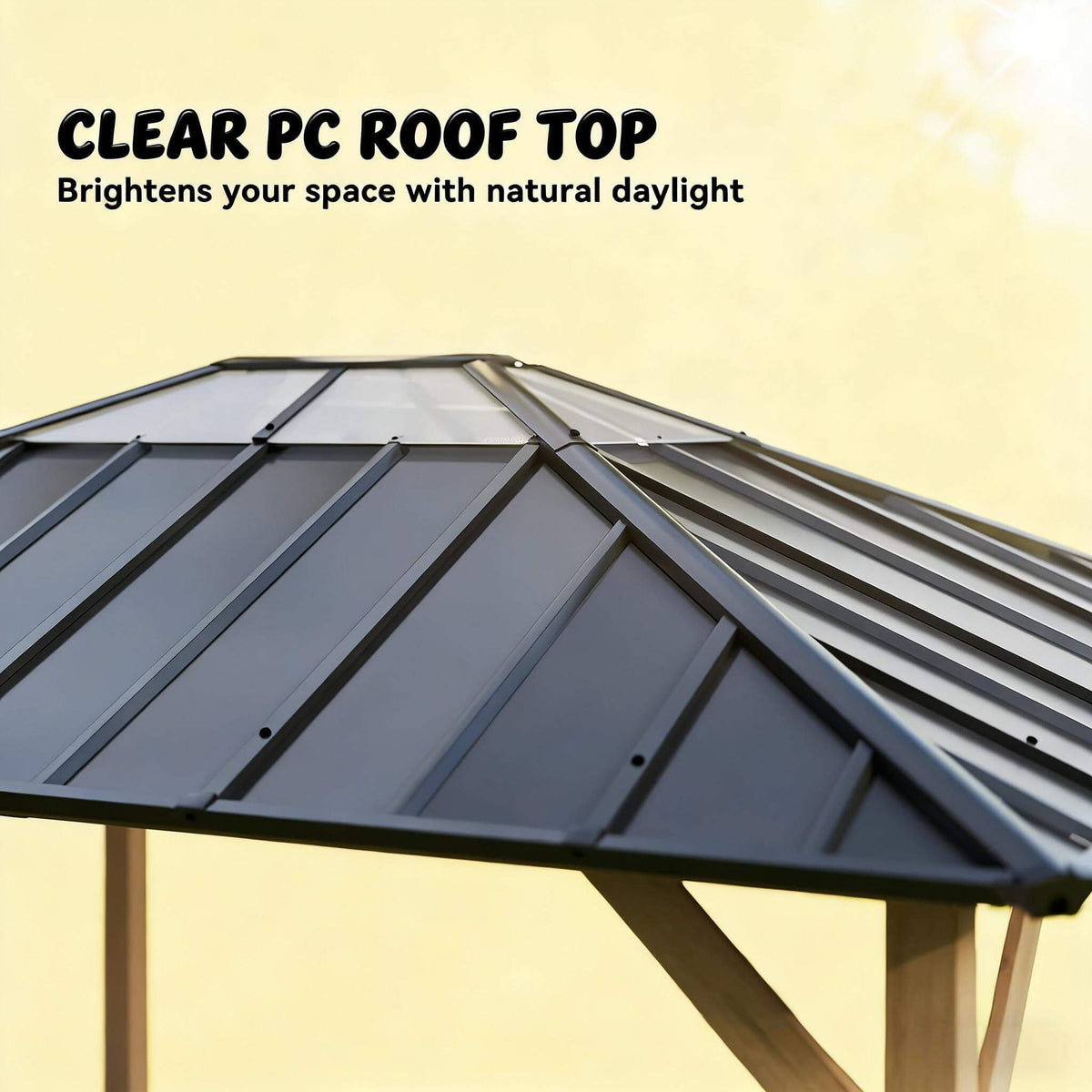8x10ft Heavy-Duty Fir Wood Hardtop Gazebo with Galvanized Steel Roof