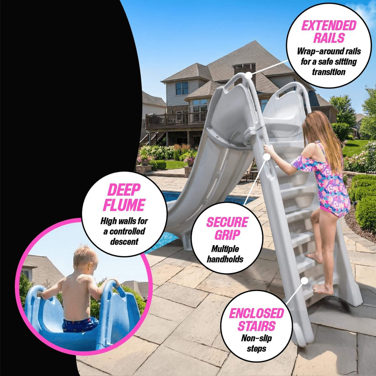 Heavy-Duty Reinforced Leak-Proof Waterslide with Handrails