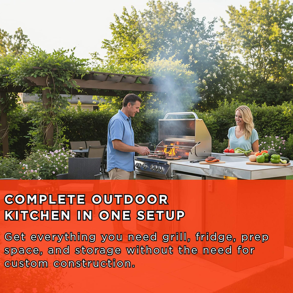 KoKoMo Grills St. John 7'6" BBQ Island