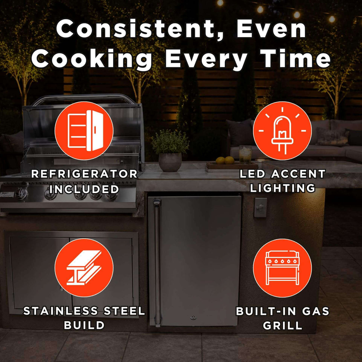KoKoMo Grills St. John 7'6" BBQ Island