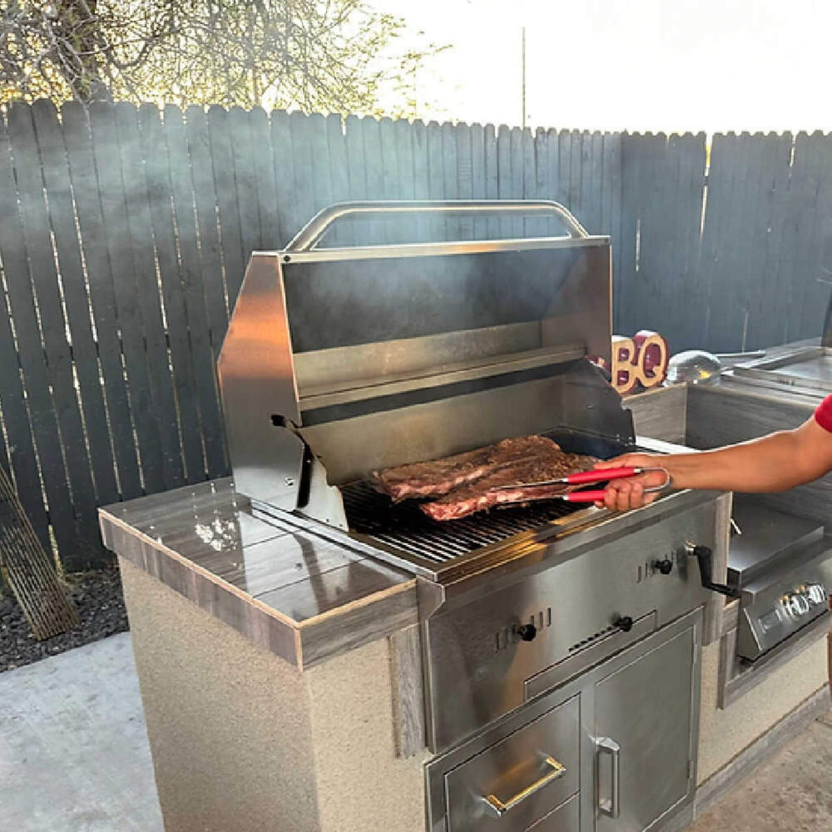 KoKoMo Grills 32-Inch Built-In Charcoal BBQ Grill — 304 Stainless Steel