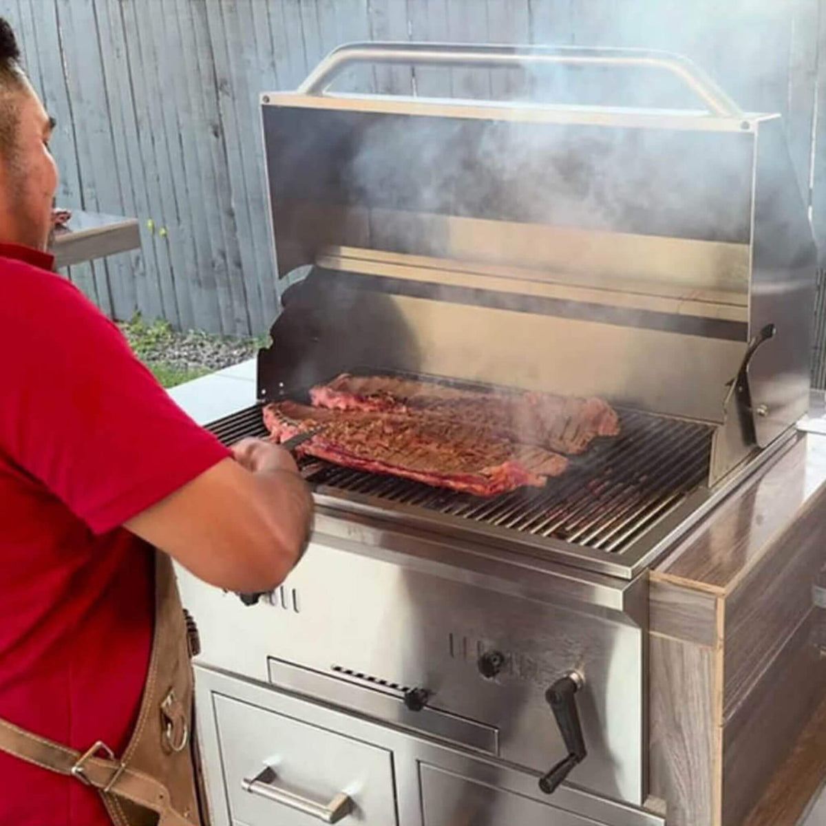 KoKoMo Grills 32-Inch Built-In Charcoal BBQ Grill — 304 Stainless Steel