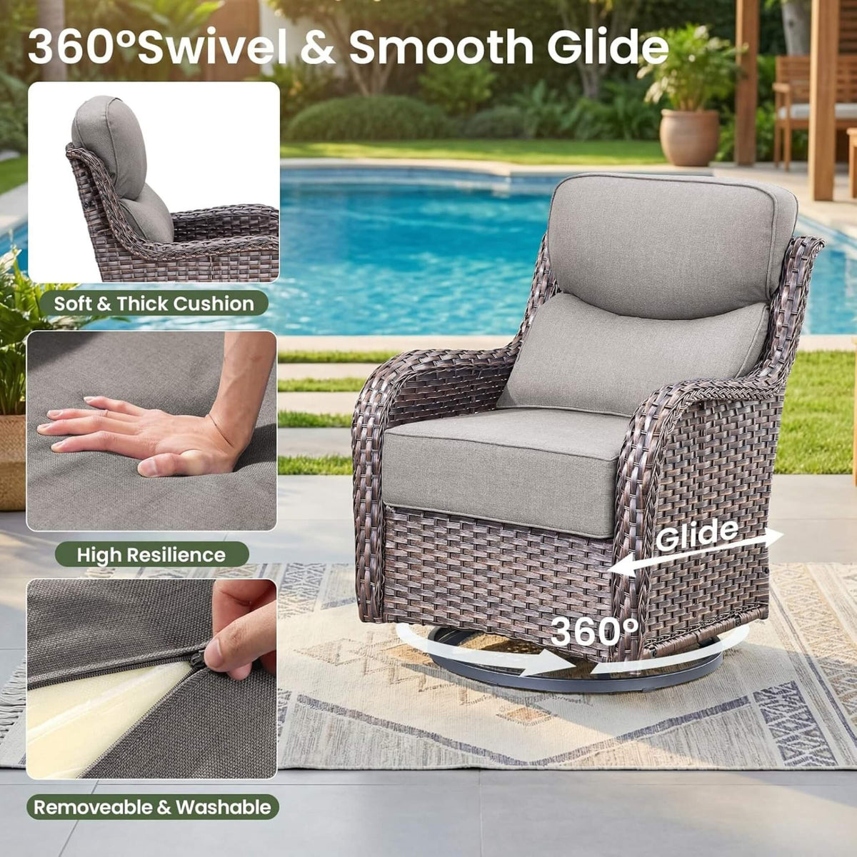 Luxury 7-Piece Outdoor Patio Furniture Set with Fire Pit Table