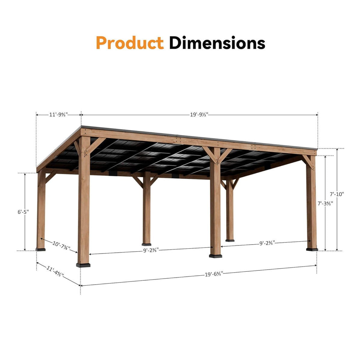 Luxury Modern Cedar Gazebo with Sloped Hardtop Roof