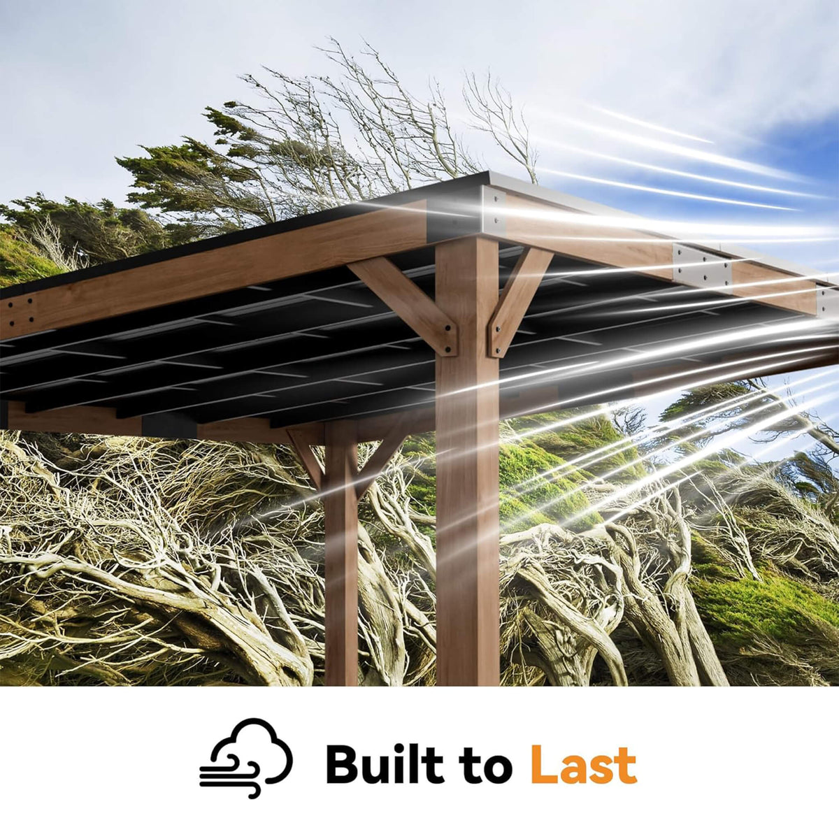 Luxury Modern Cedar Gazebo with Sloped Hardtop Roof