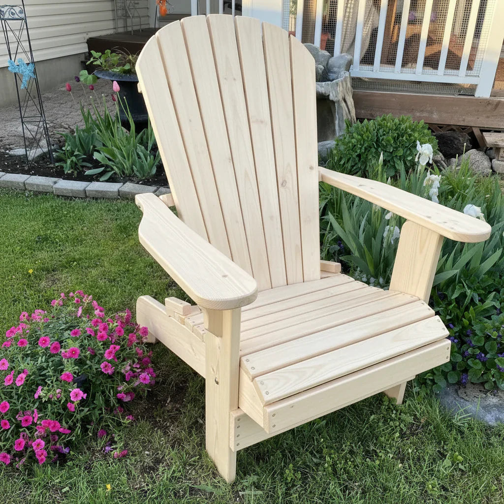 Wooden Royal Upright Adirondack Chair, easiest to get in and out of, partial kit(Large)