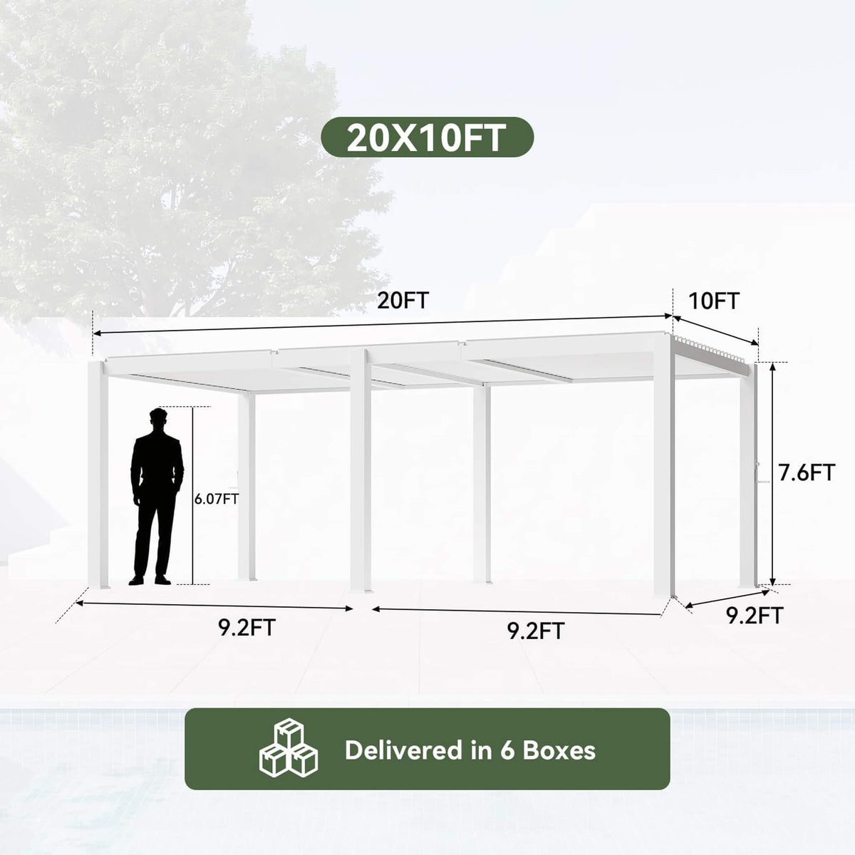 Premium Outdoor Metal Louvered Pergola with Drainage System