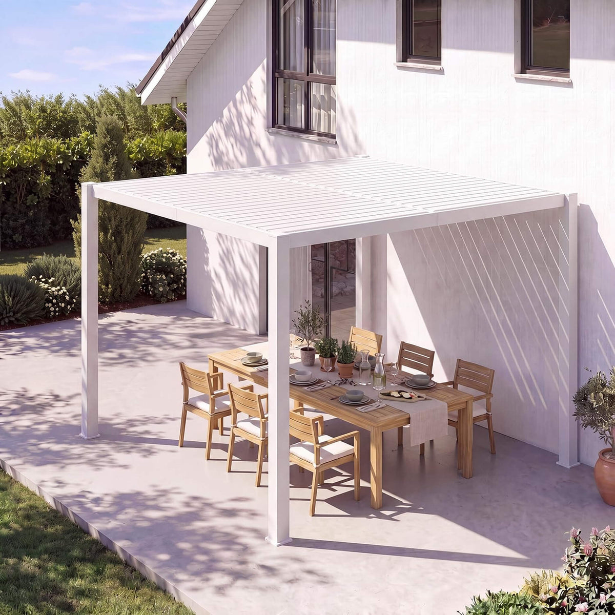Premium Outdoor Metal Louvered Pergola with Drainage System