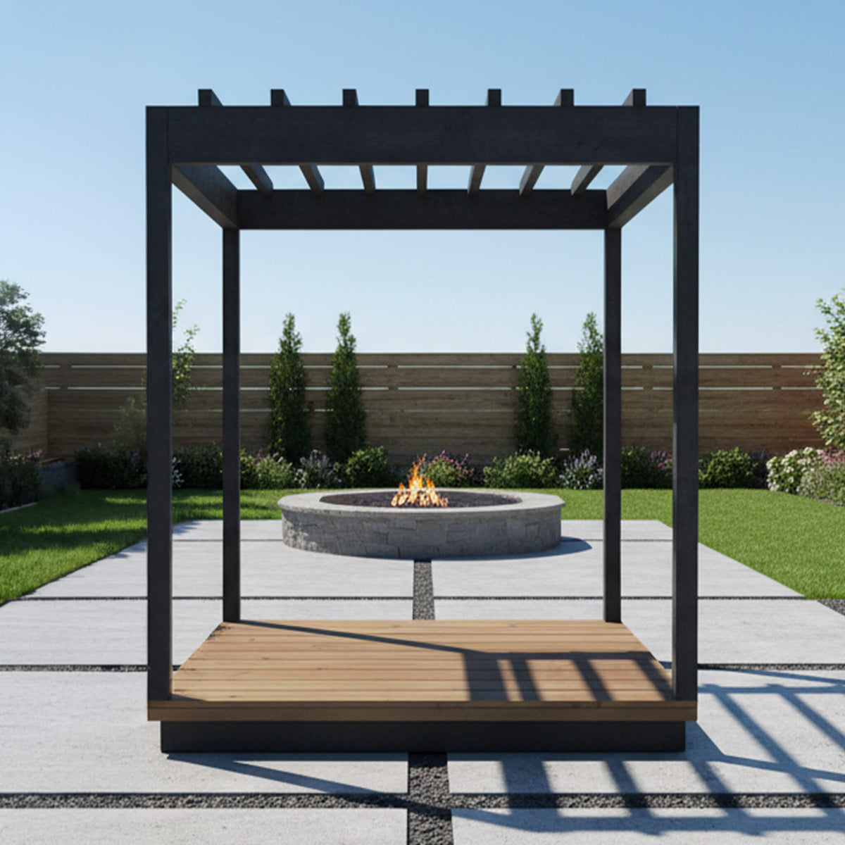 ThermaSol Nordic Misty Expandable Wood Pergola